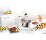 Bosch MUM58258, Kitchen machine, MUM5, 1000 W, 3D PlanetaryMixing, 7 speeds, 3.9l stainless steel bowl, add accessories, White - silver