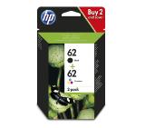 HP 62 2-pack Black/Tri-color Original Ink Cartridges