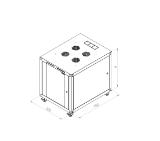 Formrack 19" Free standing rack 42U 600/800mm, height: 2096 mm, loading capacity: 600 kg, front tempered glass door, openable locking sides and back (does not include castor/feet group)