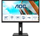 AOC Q32P2, 31.5" IPS WLED, 2560x1440@75Hz, 4ms GTG, 250cd/m2, 1000:1, 50M:1 DCR, Adaptive Sync, FlickerFree, Low Blue Light, 3Wx2, Tilt, Height Adjust, Pivot, Swivel, 2xHDMI, DP, USB hub