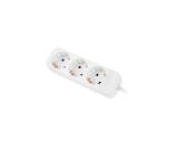 Lanberg power strip 1.5m, 3 sockets, french quality-grade copper cable, white