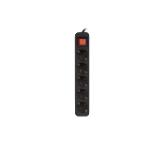 Lanberg power strip 1.5m, 5 sockets, french with circuit breaker quality-grade copper cable, black