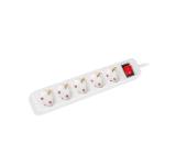 Lanberg power strip 1.5m, 5 sockets, french with circuit breaker quality-grade copper cable, white