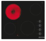 Bosch PKE611CA3E SER2, Electric cooktop, 4 zones, Sword knobs, inox frame, 6,6 kW, 60 cm