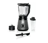 Bosch MMB6174S Series 4, VitaPower Blender, 1200 W, Glass ThermoSafe jug 1.5 l, Tritan ToGo bottle 0.6 l, Two speed settings and pulse function, ProEdge stainless steel blades made in Solingen, Silver