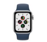 Apple Watch SE (v2) GPS, 40mm Silver Aluminium Case with Abyss Blue Sport Band - Regular