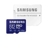 Samsung 512GB micro SD Card PRO Plus  with Adapter, Class10, Read 160MB/s - Write 120MB/s