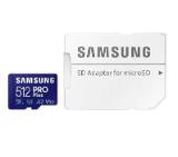 Samsung 512GB micro SD Card PRO Plus  with Adapter, Class10, Read 160MB/s - Write 120MB/s