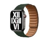 Apple Watch 45mm Sequoia Green Leather Link - S/M