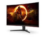 AOC C32G2ZE/BK, 31.5" Curved 1500R, VA, WLED, 1920x1080@240Hz, 4ms GtG, 1ms MPRT, 300cd/m2, 4000:1, DCR 80M:1, FreeSync, FlickerFree, Low Blue Light, Tilt, 2xHDMI, DP