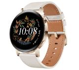 Huawei Watch GT 3 42mm, Milo-B19V,  1.32", Amoled, 466x466, PPI 356, 4GB, Bluetooth 5.2, supports BLE/BR/EDR, 5ATM, Battery 292 maAh, Light Gold, White Leather Strap