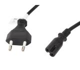 Lanberg CEE 7/16->IEC 320 C7 EURO (RADIO) Power Cord 3m VDE, Black