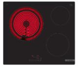 Bosch PKK611BB2E, SER4, Electric cooktop, 60 cm, Glass-ceramic hob, 3 zones, 1 extension, black, surface mount without frame