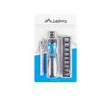 Lanberg Toolkit with ratchet screwdrivers with extention bar 9 sockets 6 bits