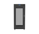 Lanberg rack cabinet 19" free-standing 27U / 600x800 self-assembly flat pack with mesh door LCD, black