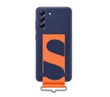 Samsung S21FE G990 Silicone Cover with Strap Navy
