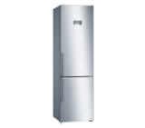 Bosch KGN397LEQ, SER4, FS fridge-freezer NoFrost, E, 203/60/66cm, 368l(279+89), 39dB(C), VitaFresh, bottle rack, handles, Inox-look, display