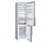 Bosch KGN397LEQ, SER4, FS fridge-freezer NoFrost, E, 203/60/66cm, 368l(279+89), 39dB(C), VitaFresh, bottle rack, handles, Inox-look, display
