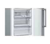 Bosch KGN397LEQ, SER4, FS fridge-freezer NoFrost, E, 203/60/66cm, 368l(279+89), 39dB(C), VitaFresh, bottle rack, handles, Inox-look, display