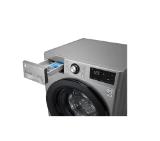LG F4WV309S6TE, Washing Machine, 9 kg, 1400 rpm, 6 motion, AI DD, Steam, Smart Diagnosis, Add Item, Energy Efficiency B, Spin Efficiency B, Silver steel