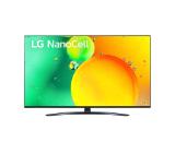 LG 55NANO763QA, 55" 4K IPS HDR Smart Nano Cell TV, 3840x2160, Pure Colors, DVB-T2/C/S2, Active HDR ,HDR 10 PRO, webOS Smart TV, ThinQ AI, NVIDIA GeForce, HGiG, WiFi, Clear Voice Pro, Bluetooth 5.0, Miracast / AirPlay2, One Pole stand, Black