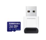 Samsung 256GB Micro SD PRO Plus + Reader, Class10, Read 160MB/s - Write 120MB/s