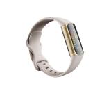 Fitbit Charge 5, Lunar White, Soft Gold Stainless Steel