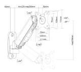 Neomounts by NewStar wall mounted gas spring monitor arm (2 pivots VESA 100x100)