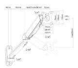 Neomounts by NewStar wall mounted gas spring monitor arm (3 pivots VESA 100x100)