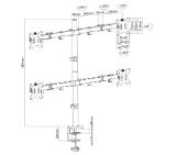 Neomounts by NewStar Flat Screen Desk Mount (clamp/grommet) for 4 Screens