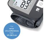 Beurer BC 27 Wrist blood pressure monitor; large, easy-to-read display; risk indicator; arrhythmia detection; medical device; circumferences 14.0-19.5 cm; storage bag, 5 year warranty