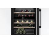 Bosch KUW21AHG0 SER6 Wine cooler with glass door, G, 82.0 cm x 60.0 cm x 56.0 cm, Number of shelves - 5, Capacity for bottles of 750 ml - 44, Number of temperature zones - 2, Temperature range (° C) - 5-20 ° C, 38 dB (A)