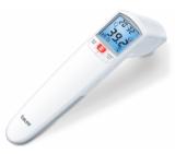 Beurer FT 100 non-contact thermometer, Distance sensor (LED/acoustic signal), Measurement of body, ambient and surface temperature, Led temperature alarm (green, yellow/ red) & face icons, Displays measurements in °C and °F, Measuring distance 4/6 cm, 60