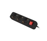 Lanberg power strip 1.5m, 3 sockets, french with circuit breaker quality-grade copper cable, black