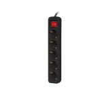 Lanberg power strip 3m, 5 sockets, french with circuit breaker quality-grade copper cable, black