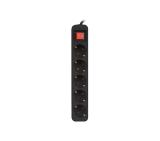 Lanberg power strip 3m, 5 sockets, french with circuit breaker quality-grade copper cable, black