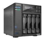 Asustor Lockerstor AS6704T, 4 Bay NAS, Intel Jasper Lake Quad-Core 2.0GHz, 4GB RAM DDR4, 2.5GbE x 2, M.2 SSD Slotsx4 (Diskless), USB 3.2 Gen 2x2, Toolless installation, with hot-swappable tray, hardware encryption, MyArchive, EZ connect, EZ Sync, Black