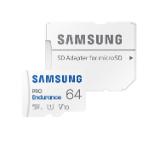 Samsung 64 GB micro SD PRO Endurance, Adapter, Class10, Waterproof, Magnet-proof, Temperature-proof, X-ray-proof, Read 100 MB/s - Write 30 MB/s