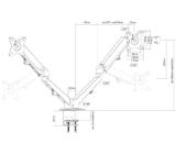 Neomounts by Newstar Gas Spring Mount (clamp/grommet) for 2 Monitor Screens