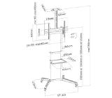 Neomounts by Newstar Mobile Floor Stand incl. AV- and cam shelf (height adjustable: 128,5-145 cm)