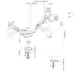 Neomounts by Newstar Desk Pole Mount (clamp/grommet) for 2 Monitor Screens