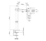 Neomounts by Newstar Desk Mount 2 pivots (clamp/grommet)