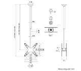 Neomounts by Newstar Back to Back Screen Ceiling Mount (Height: 106-156 cm)