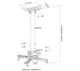 Neomounts Projector Ceiling Mount (height adjustable: 60-90 cm)