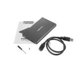 Natec External HDD/SSD Enclosure Rhino Go SATA 2.5" USB 3.0 Black