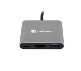 Natec USB-C Multiport Adapter 3 in 1 Fowler MINI USB 3.0, HDMI 4K, USB-C PD