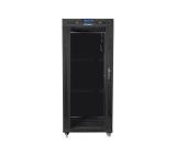 Lanberg rack cabinet 19" free-standing 27U / 600x600 self-assembly flat pack with glass door LCD, black