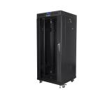 Lanberg rack cabinet 19" free-standing 27U / 600x600 self-assembly flat pack with glass door LCD, black