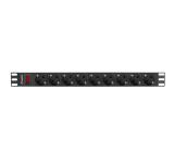 Lanberg power distribution unit (PDU) 19" 1U 16A 9xSchuko outlets,black