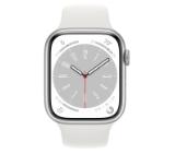Apple Watch Series 8 GPS + Cellular 45mm Silver Aluminium Case with White Sport Band - Regular